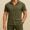 Men’s Short-Sleeve Button-Up Shirt & Pant Set